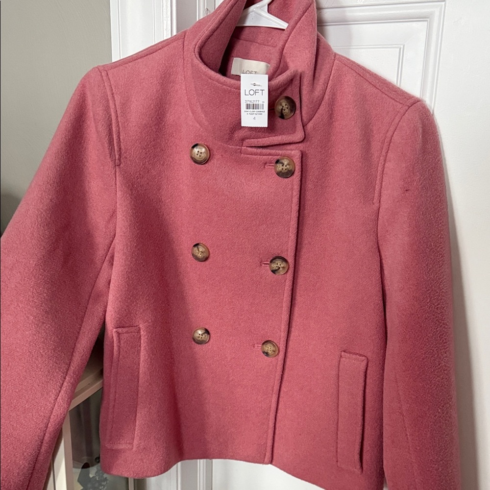 LOFT Women's Rose Pea Coat & Skirt set